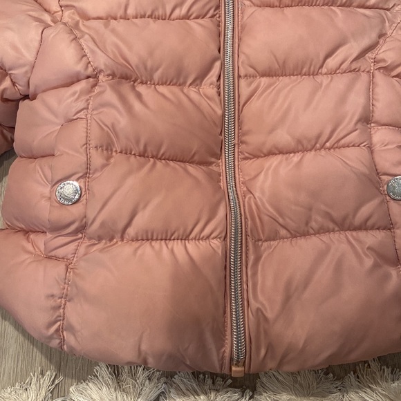 Michael Michael Kors Girls Pink Puffer Jacket With Hood - Picture 2 of 7